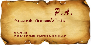 Petanek Annamária névjegykártya
